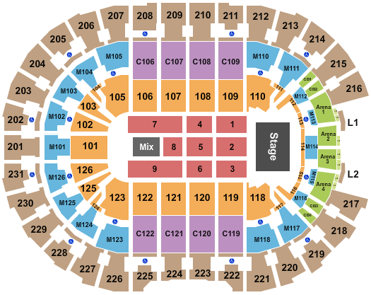 Rocket Arena Journey Seating Chart